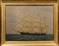 Framed Watercolor on Paper Ship Paul Revere of Boston