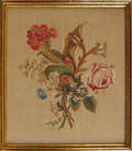 Silk on silk needlework theorem early 19th c