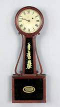 Massachusetts mahogany banjo timepiece ca 1830