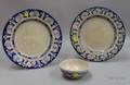 Two Dedham Pottery Rabbit Pattern Chargers and a Small Bowl