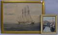 Two Framed 20th Century American School Oil on Canvasboard Marine Scenes
