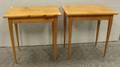 Pair of Stained Pine Side Tables with Tapering Legs