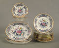 Worcester white and gold porcelain partial service 19th c