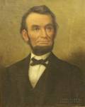Framed Oil on Canvas C H Hankins Portrait of Lincoln
