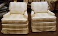 Pair of Ivory Upholstered Club Chairs