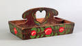 American tole decorated cutlery box 19th c