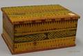Polychrome Combed Paint Decorated Wooden Lidded Box