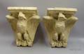 Pair of Caproni  Bros Painted Cast Plaster American Eagle Figural Brackets