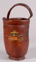 Redpainted Leather Fire Bucket