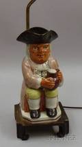 English Handpainted Ceramic Toby Jug Table Lamp