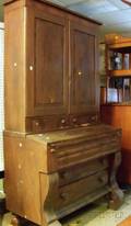 Empire Mahogany Veneer Writing DeskBookcase