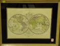 Framed Small World Map by HS Tanner