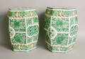Pair of modern Chinese green Fitzhugh garden seats