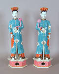 Pair of modern Chinese export porcelain figures
