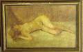 Framed 20th Century Continental School Portrait of Reclining Female Nude