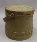 Greenpainted Wooden Firkin with Cover