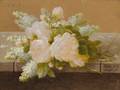 Raoul Maucherat de Longpr French 18551911 White Roses and Lilacs Upon a Marble Sill