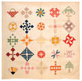 Lancaster County Pennsylvania polished cotton sampler quilt early 20th c