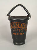 American painted leather fire bucket 19th c
