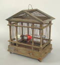 Wood and wire birdcage late 19th c