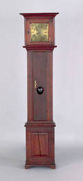 Philadelphia Queen Anne walnut tall case clock ca 1755