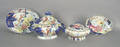 Two contemporary Chinese export tobacco leaf tureens and undertrays