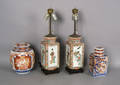 Two contemporary Imari covered jars