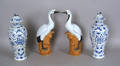 Pair contemporary Chinese porcelain cranes