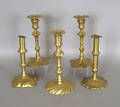 Four Queen Anne candlesticks