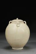 Stoneware Covered Jar with Four Lugs