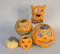 Five composition Halloween candy containers
