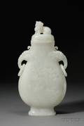 Large Jade Covered Jar