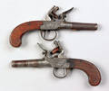 Pair of European flintlock box lock pistols
