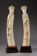 Pair of Large Ivory Carvings