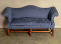 Chippendale style sofa with blue brocade upholstery  Provenance Collection of Richard and Rosemarie Machmer
