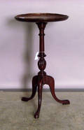 Miniature mahogany three leg candlestand  Provenance Collection of Richard and Rosemarie Machmer