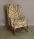 Queen Anne wing back chair with crewel upholstery  Provenance Collection of Richard and Rosemarie Machmer