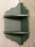 Painted green corner wall shelf  Provenance Collection of Richard and Rosemarie Machmer