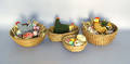Four rye straw baskets