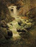 George William Whitaker American 18401916 Woodland Cascade Early Autumn