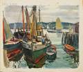Carl William Peters American 18971980 Harbor Scene