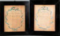 Two Lititz Pennsylvania ink and watercolor frakturs dated 1836 for Johann and Louisa Ham