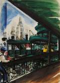 Harry Sternberg American 19042002 Urban Landscape with Streetcar