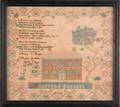 Pennsylvania silk on linen sampler dated 1834