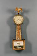 Mahogany Patent Timepiece or Banjo Clock by Aaron Willard Jr