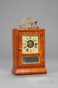 Mahogany Illuminated Alarm Cottage Clock by Seth Thomas