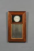 Rosewood Looking Glass Clock Signed T Smith