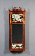 Mahogany Patent Looking Glass Wall Clock by Joseph Ives