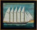American School Early 20th Century Portrait of the Fivemasted Schooner Baker Palmer