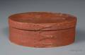 Shaker Redpainted Oval Covered Storage Box